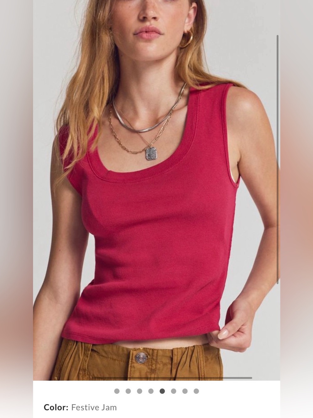 Free People Sleeveless Scoop Neck Tank Top in Festive Jam